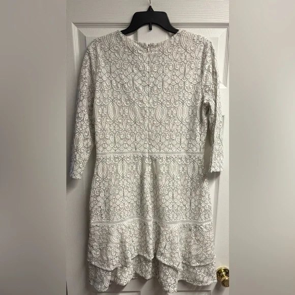 LAUREN Ralph Lauren Cotton Blend Black/ White Lace Dress Size 12 - Picture 6 of 7